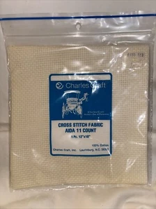 Tessuto punto croce artigianale Charles 100% cotone 11 pezzi Aida avorio 12" x 18" - Foto 1 di 2