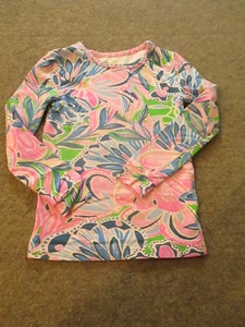 Lilly Pulitzer Shirt Girls 4 Long Sleeve Floral Print Pajama Top Sleepwear - Picture 1 of 9