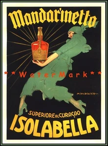 Mandarinetto Isolabella 1946 Curacao Liqueur Vintage Poster Print Retro Art - Picture 1 of 4