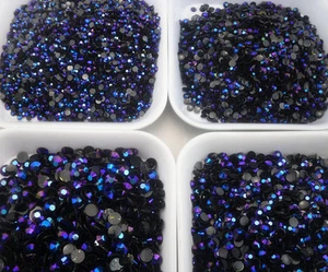 Jalea Negro AB Cristal Múltiples Facetas Resina Estrás Plano 2 3 4 5 6mm - Imagen 1 de 2