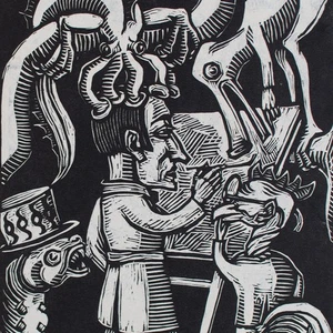 Condrad Scherzer il Creatore Processo di Stampa Linold Originale 1929 Firmato - Foto 1 di 5