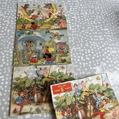 2 Vintage wooden puzzles Jigsaw used no box 1 high spot -piece missing 20x15cm  - Image 1 of 4