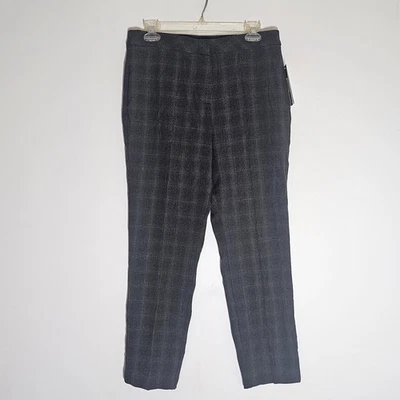 Investments Pants Womens 8 Petite Regular Tan Plaid Support 5th Ave Fit Slim Leg - Image 1 of 4