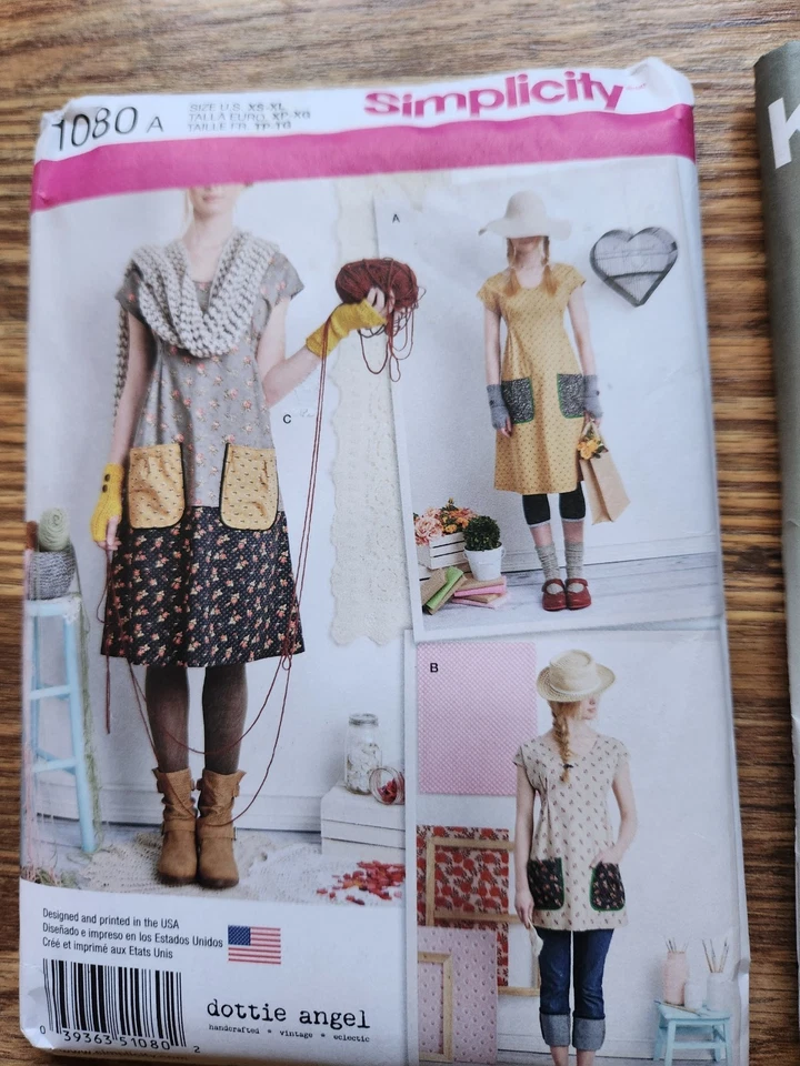 Vestido o túnica Simplicity 1080 A Dottie Angel misses, XS - XL - SIN CORTAR Foto 1 de 1