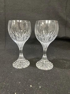 Baccarat Crystal Massena Bicchieri da Vino Bianco 7" Set di 2 Ottime Condizioni - Foto 1 di 7