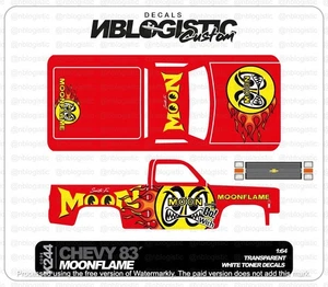 '83 Chevy Silverado Custom WaterSlide Decal für Hot Wheels 1/64 A1 - Bild 1 von 4