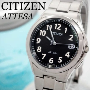 583 CITIZEN ATTESA Radio Solar Fecha Titanio Negro - Imagen 1 de 9