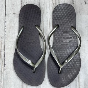 Havaianas Women's Sandal Flip Flop Brown With Gem US 6 EU 39-40 - Picture 1 of 9