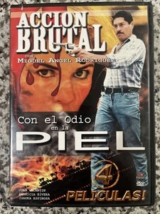 4 Peliculas-ACCION BRUTAL -DVD -Con El Odio En La Piel, Carga Blanca - Picture 1 of 3