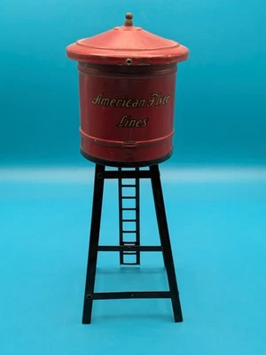 AMERICAN FLYER LINES PREGUERRA CALIBRE O TORRE DE AGUA DE ESTAÑO ROJO/NEGRO FALTA CAÑO Foto 1 de 4