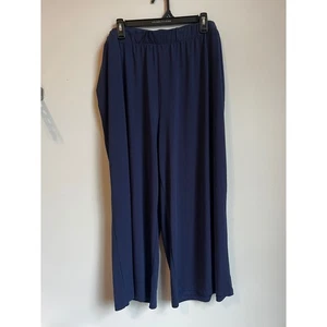 Roamans 1X dunkelblau weites Bein Überziehhose Polyester Elasthan Freizeit Komfort - Bild 1 von 7