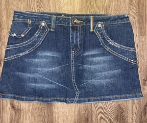 Falda vintage Y2K azul ancla para mujer 11 azul denim mini elástica - Imagen 1 de 6