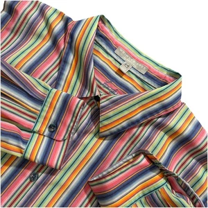 Foxcroft Women 20W Button Up Shirt Long Sleeve Wrinkle Free Classic Fit Stripe - Picture 1 of 11