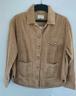 Jaqueta AE Oversized Fleece, Shacket nova feminina American Eagle cor camelo grande. - Imagem 1 de 4