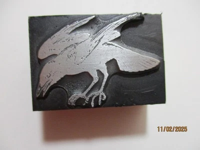 Printing Letterpress Printer Type Block Crow Print Cut - Image 1 of 4