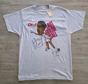 T-shirt vintage anni 80 Dr J Julius Erving caricatura Philadelphia 76ers Sixers XL - Foto 1 di 10