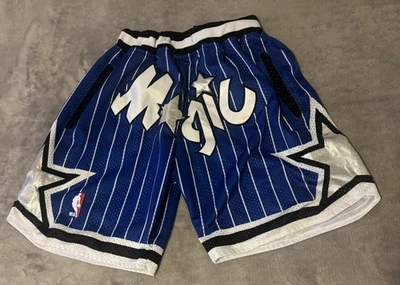 Pantalones Cortos Just Don Orlando Magic 1994-95 NBA Baloncesto Rayas Azul Hombres Medianos  Foto 1 de 4