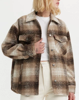 Levi’s Plaid Shirt Jacket Shacket XXL Wool Blend Utility Chore Farm Work Cabin - Image 1 of 4