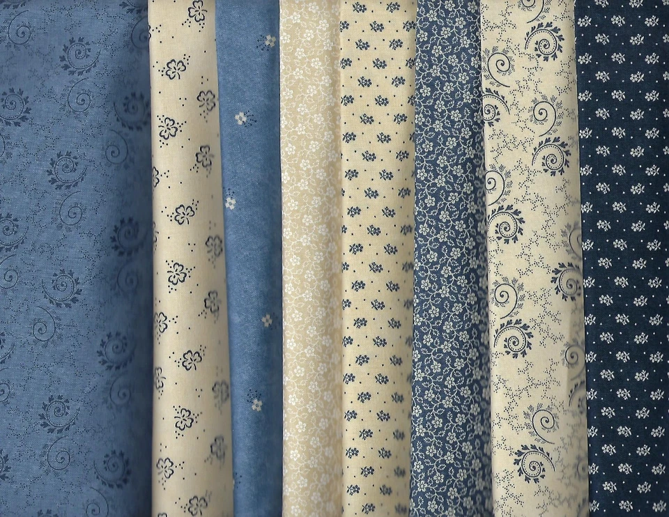 Moda Kansas Troubles Bluebirds Nest Cotton Quilt Fabric 8 Fat Quarter Cuts NEW! - Image 1 of 1