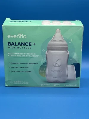 Evenflo Balance + Wide-Neck Bottles, 0M+ Slow Flow, BPA Free, 3 Bottles, 9oz - Image 1 of 3