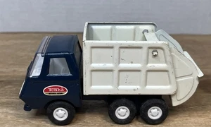 Vintage Tonka Mini Garbage Truck Blue Sanitation Pressed Steel Tipper Bin - Picture 1 of 9
