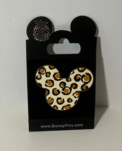 Collectible Disney Trading Pin Mickey Head Ears Animal Print New on Card - Picture 1 of 3