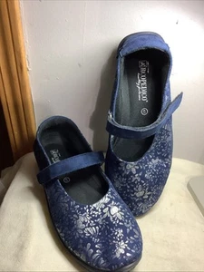 Scarpa Arcopedico donna EU 41 US 9,5 comoda casual blu metallizzato tessuto Mary Jane - Foto 1 di 21