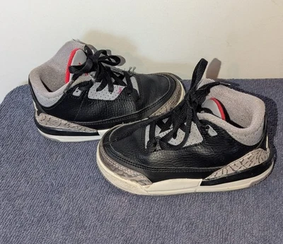 Nike Air Jordan 3 Retro Black Cement TD Size 8C DM0968-010 Sneakers - Image 1 of 4