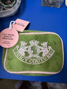 Juicy Couture Velours Reise Schmuck Organizer Aufbewahrungsbox Grün Neu mit Etikett  - Bild 1 von 4