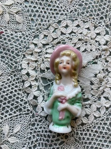 Antique Porcelain Half Doll Pin Cushion - Picture 1 of 2