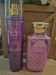 Bath & Body Works Winterberry Wonder Fine Fragrance Mist & Body Lotion -2 Pc New - Picture 1 of 2
