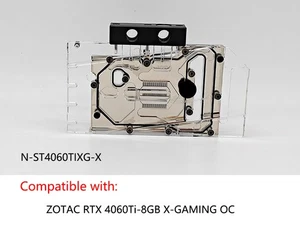 Granzon GPU Wasserblock für ZOTAC RTX 4060Ti - 8GB X-GAMING OC N-ST4060TIXG-X - Bild 1 von 8