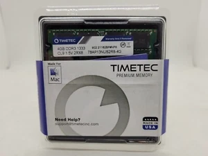 Mac Premium Memory By Timetec 8GB DDR3  in Two 4GB Memory Cards New Sealed - Picture 1 of 2
