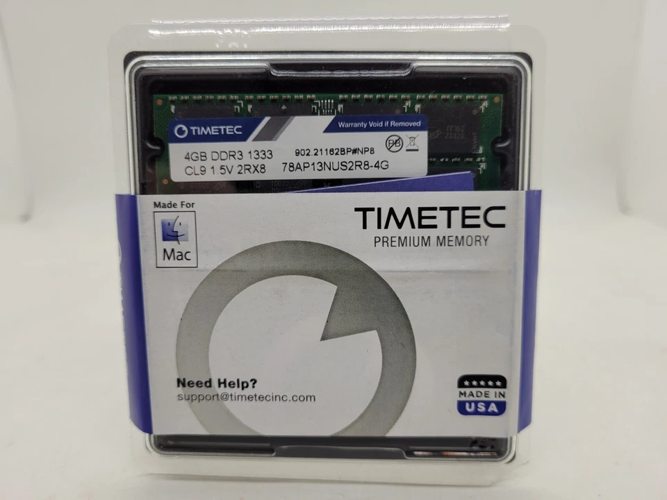 Mac Premium Memory By Timetec 8GB DDR3  in Two 4GB Memory Cards New Sealed - Image 1 of 2