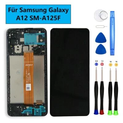 Für Samsung A12 / A125F Display LCD Komplettes Bildschirm HD TouchScreen +Rahmen - Bild 1 von 4