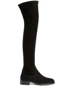 NEW NIB ~ Aquatalia GISELE~ BLACK Weatherproof Stretch SUEDE ~OTK BOOTs~7.5 - Picture 1 of 11