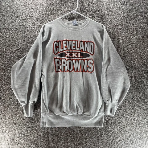Cleveland Browns Sweatshirt Mens Extra Large Grey Champion Reverse Weave 94 VTG Cover