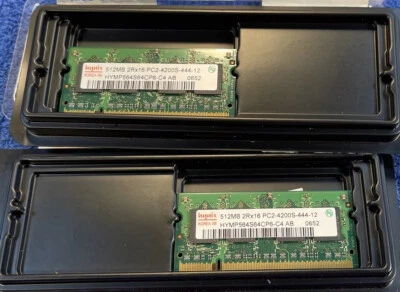 Hynix PC2-4200S 1GB (2x512 MB) SO-DIMM DDR2 SDRAM Memory (HYMP564S64P6-C4 AB) - Image 1 of 3