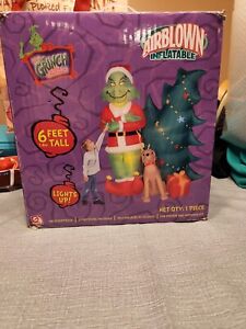 6' GEMMY LIGHTED AIRBLOWN GRINCH CHRISTMAS TREE MAX 2007 YARD INFLATABLE TESTED!