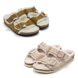Birkenstock Kid's Arizona Shearling Suede Sandals - Picture 1 of 15