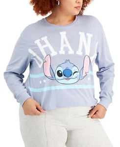 HYBRID APPAREL Womens Zen Blue Graphic Long Sleeve Crew Neck T-Shirt Plus 2X NWT - Picture 1 of 2