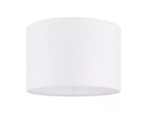 Light Shade 12inch Vintage White Linen Cylindrical 69327 NEW FREE P&P (R429) (I) - Picture 1 of 6