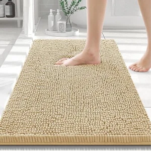 Luxury Chenille Bath Rug Extra Soft Shaggy Bathroom Mat Non-Slip Plush Carpet - Picture 1 of 38