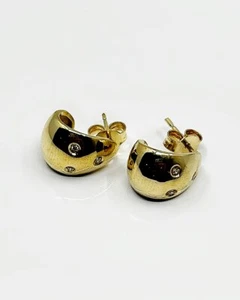 Boucles d'oreilles or 18k 2.44grs Diamants 0.09 cts - Bijoux occasion - Picture 1 of 1