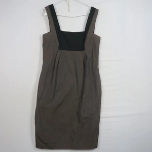 Veronika Maine Womens Pencil Dress 12(AU) or Medium Brown Square Neck Sleeveless - Picture 1 of 9