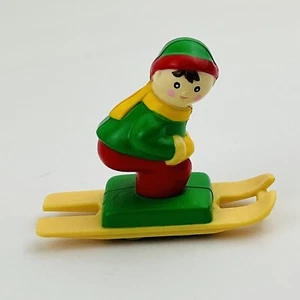 Mr. Christmas Santa's Ski Slope Kid Elf Green Red Skis Replacement Sled Figure - Picture 1 of 4