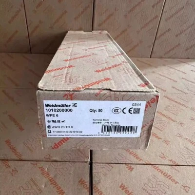 50pcs Weidmuller 1010200000 WPE 6 Screw Type W Series 6mm² Grounding Terminal - Image 1 of 4