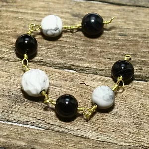 4.70cts Natural Howlite Line Agate Gold Plated Vermeil Pair Loose Gemstone - Picture 1 of 6