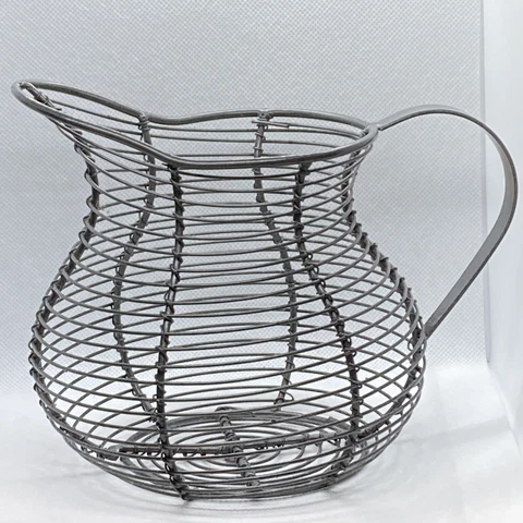 Metal Wire Basket 5.75βx7.5βx6β. Shaped As A Pitcher.  Excellent Condition Cover