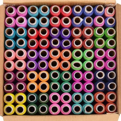 Polyester Thread Sewing Threads Spools Multipurpose Assorted colors 100 tube - Image 1 of 3